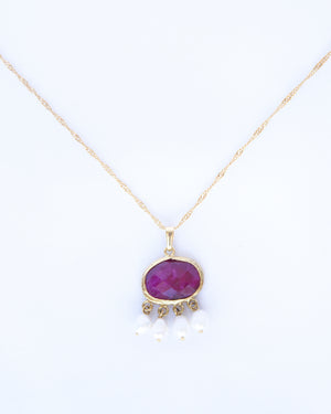 Gold Ruby Necklace